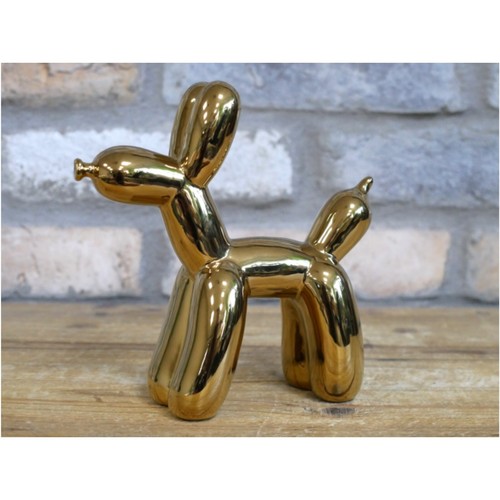 Gold balloon dog sculpture - gold,