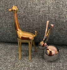 2 x Umbra metal animals - Giraffe/Rabbit