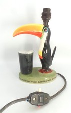 ORIGINAL GUINNESS TOUCAN LAMP BASE WITH ORIGINAL WIRING AND BAKELITE ROSE