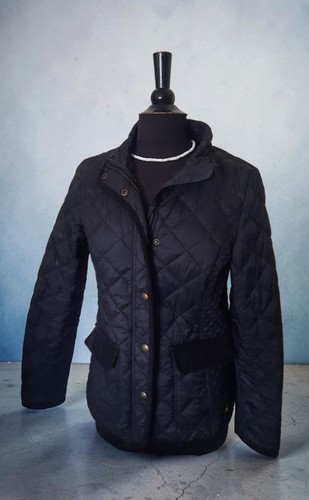 Joules black quilted jacket - black,