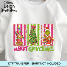 Christmas Grinch Dtf Heat Transfer, Iron On, Womens, Childrens Clothing