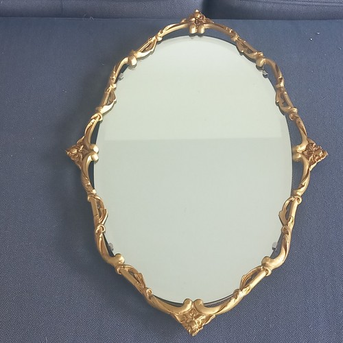 Vintage 1960s oval gilt - oval,