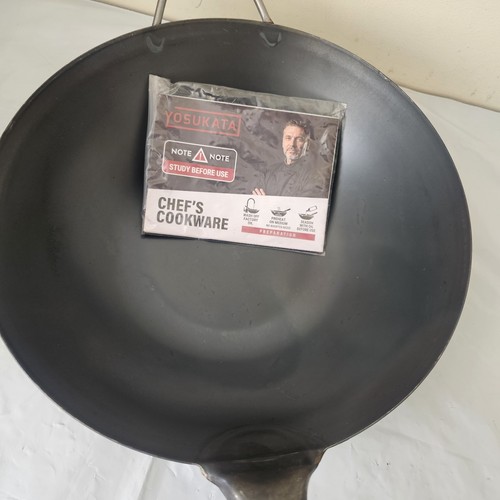 Yosukata carbon steel wok 34cm - carbon,