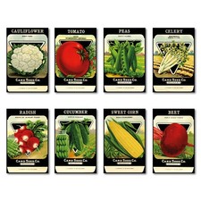 Vintage Botanical/Horticultural seed packet fridge magnets - set of 8 - No.4