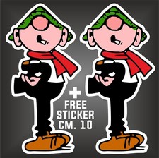 Shaped adhesive decal, Andy