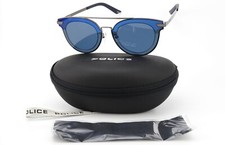 Police Sunglasses Halo 2 Spl 349 Lady Double Bridge Blue Sun 47-24 145 + Case