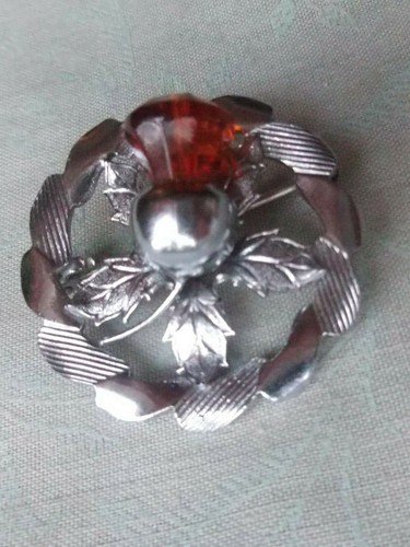 1950s faceted citrine stone - faceted,