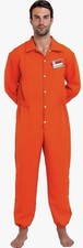 Spooktacular Creations Men’s Orange Prisoner Jumpsuit Fancy Dress Size L Bnwot