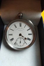 ANTIQUE SOLID SILVER POCKET WATCH BURNLEY STORES CHESTER 1900 VERY CLEAN CASE ET