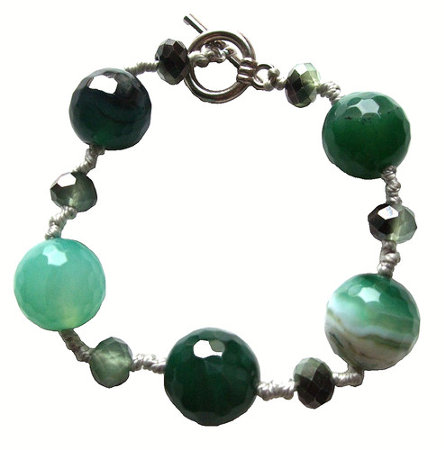 Real multi faceted green - , agate