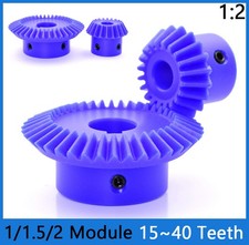 Bevel Gear 1/1.5/2 Module Blue Nylon Bevel Gears 90° 1:2 Transmission Bevel Gear