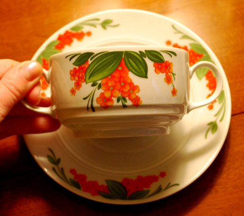 Vtg mcm set double - double, handled