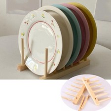 1PC Wood Plate Cup Rack Pot Lid Holder Drying Storage Stand Kitchen Organizer