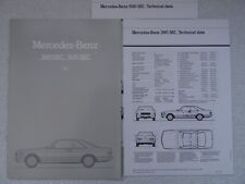 Mercedes-Benz S-Class Brochure 1983: 380 SEC, 500 SEC.  26 pages + 2 Spec.Sheets