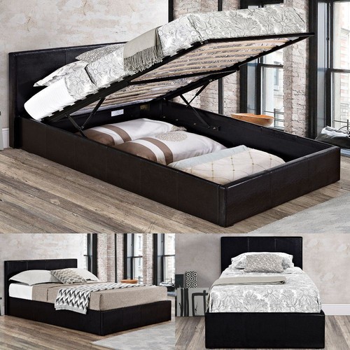 Leather ottoman bed - leather,