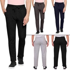 Mens Fleece Jogging Bottoms Elasticated Open Hem Joggers Track Gym Pants Trouser