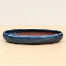 12 Inch Blue Glazed Shallow