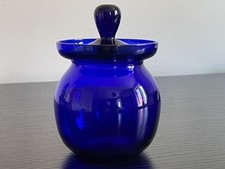 Bristol Blue Glass Lidded Jar