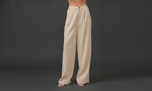 Female linen trousers - linen,