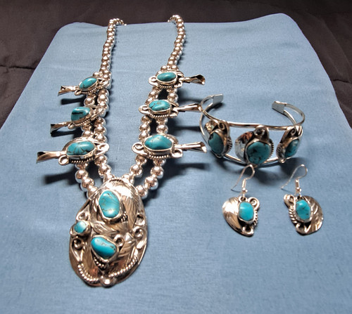 Small turquoise pendant silver - small,