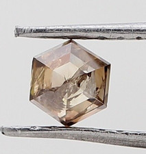 0.29Ct Champagne Brown Hexagon Shape Diamond Step cut Natural Loose diamond "HD"