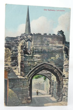 Old gateway leicester postcard - old,