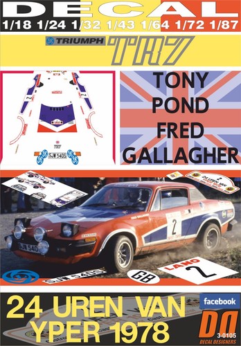 Decal triumph tr7 - v8, t.pond