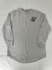 Sik Silk Mens Jumper Sweater Grey Large L Oversized Relaxed Fit Crewneck