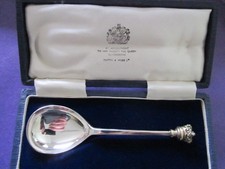 VINTAGE MAPPIN & WEBB 1977 SILVER JUBILEE SPOON  45 GRMS. CASED