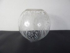 Antique Original Sandblasted 4" Globe Duplex Oil Lamp Shade - Good Condition