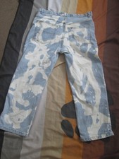 JO  MENS HIDDEN REAR ZIP SKINHEAD BLEACHERS  JEANS  FETISH    36" WAIST