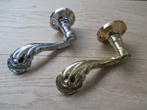Solid brass sprung lever - lever, on