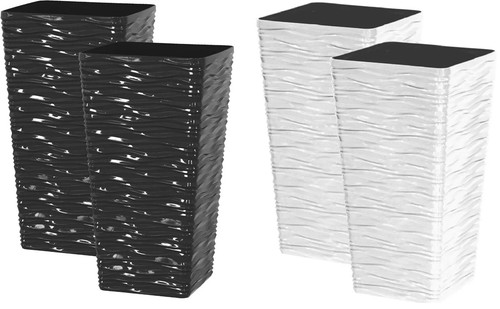 2pc wave style planter tall - style,