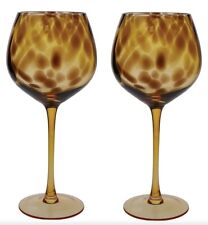 Open Box BarCraft Patterned Gin Glasses, Set of 2 with Tortoiseshell 
