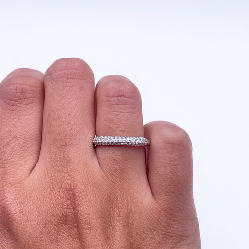 14ct white gold diamond - 3, row