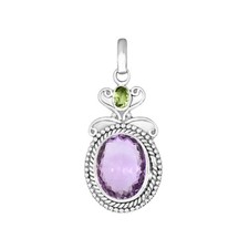 Moldavite Amethyst Sterling