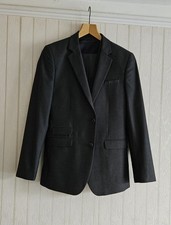 Men's OneSixFive Dark Grey Three-Piece Slim-Fit Suit, 36R Jacket & 30R Trousers