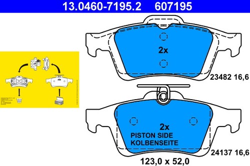 Ate 0460 7195 brake pad - ate,
