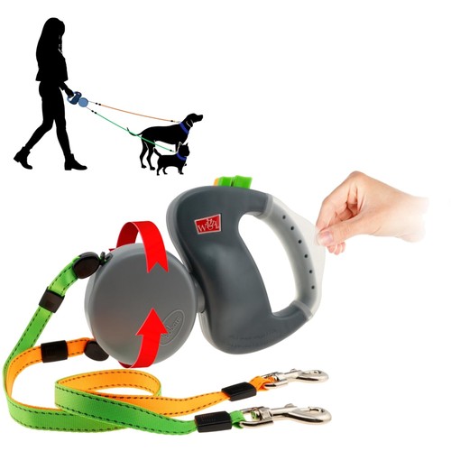 Dual doggie retractable leash - doggie,