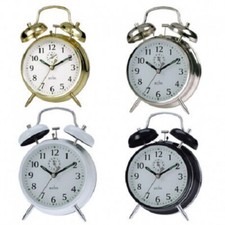 Acctim Saxon Double Bell Mechanical Key wound  Alarm Clock