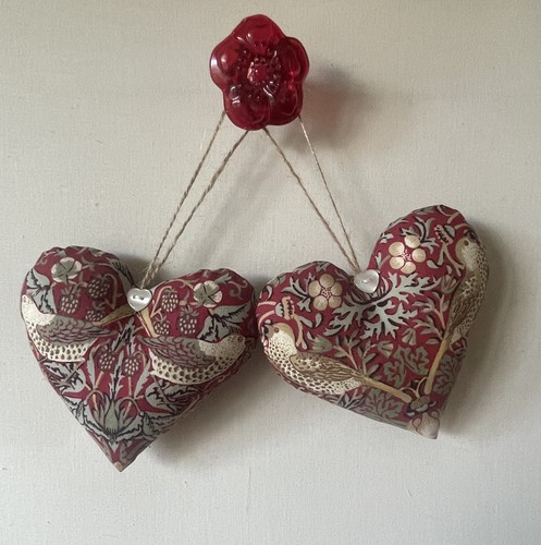 Pair heart door hangers - door, in
