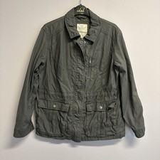 White Stuff Grey Lightweight Canvas Jacket Military Style Coat. Size UK 12