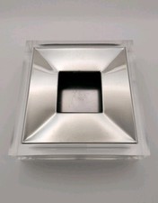 Guzzini Square Lucite And Chrome Ashtray Vintage
