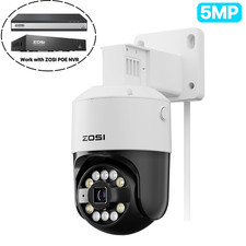 5MP PTZ PoE Dome Camera Smart Detection Night Vision Outdoor Work With ZOSI NVR