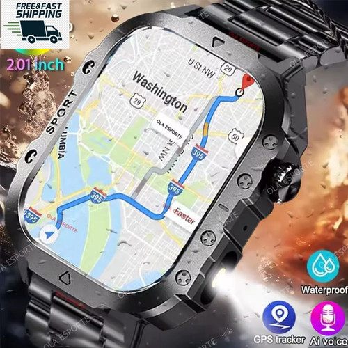 Military gps smart - watch, men