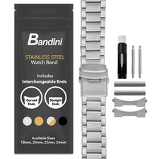 22mm Curved Steel Metal Watch