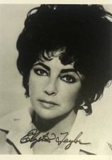 Elizabeth Taylor - Signed Autograph Promo Postcard Photo COA