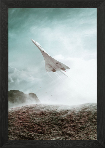 Jet plane concorde framed wall - plane,