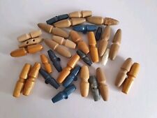Vintage Wooden / Plastic Toggles Various Colours Craft Knitting Sewing
