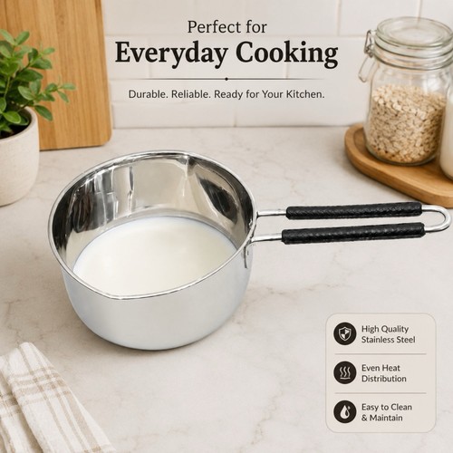 Stainless steel milk pan - steel,